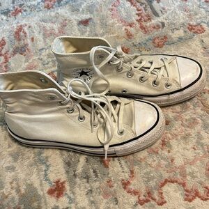 white platform converse